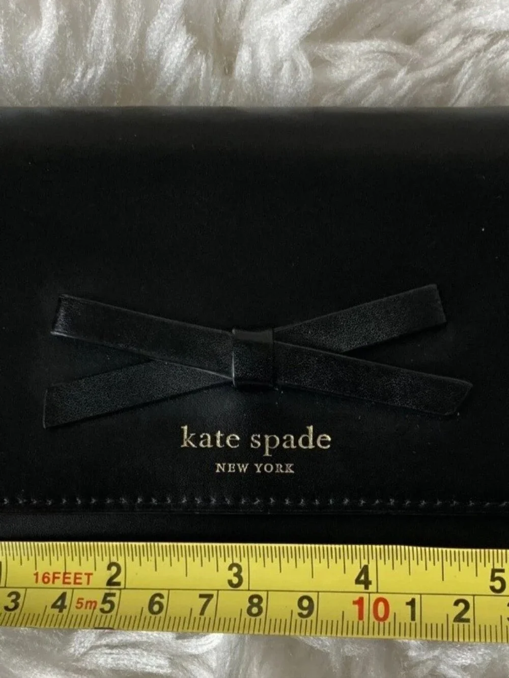 kate spade Black Leather Wallet with Bow Accent